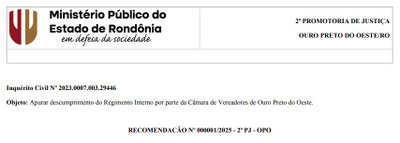 Recomendação 01/2025 MPRO