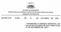 Decreto 14.868 de 21 de Outubro de 2021